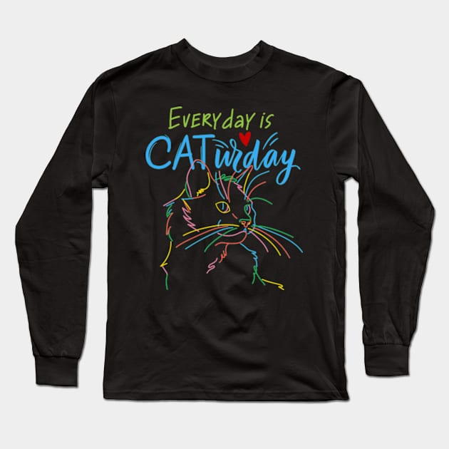 every day is caturday Long Sleeve T-Shirt by soft and timeless